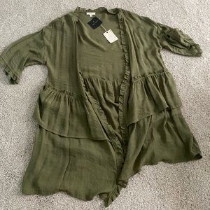 women’s green cardigan flowy